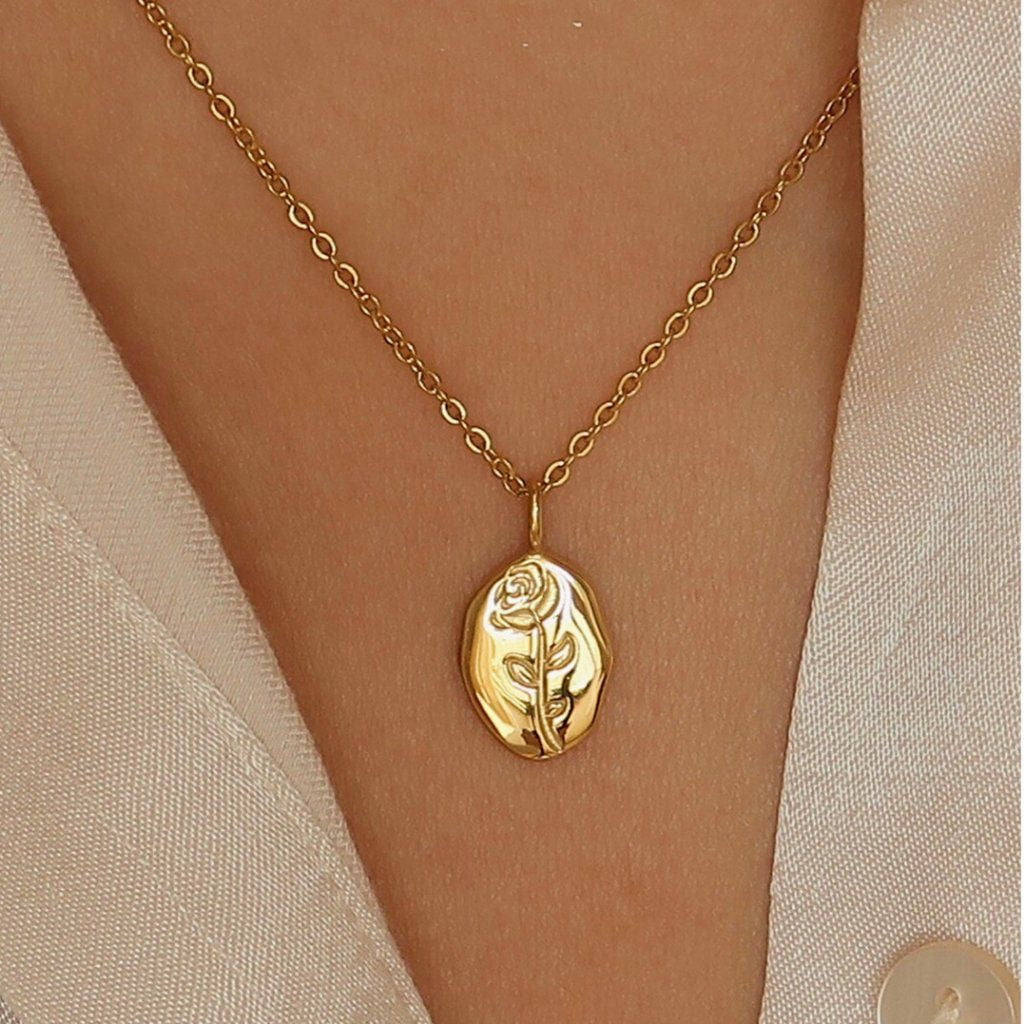 Beauty and the beast Rose Neckless