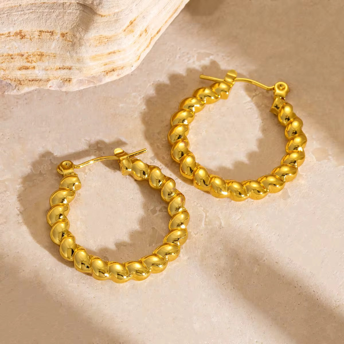 Twisted Rope Gold Hope Earring