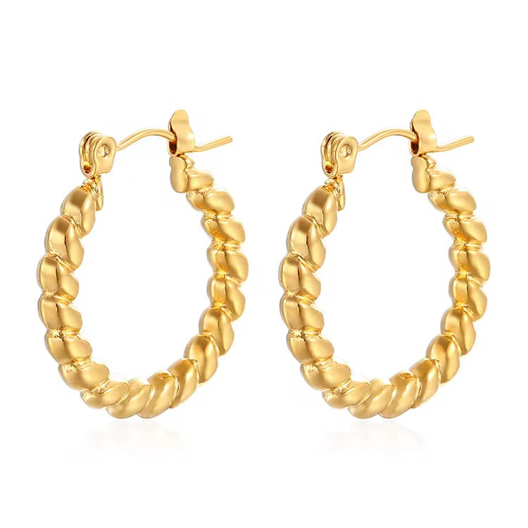 Twisted Rope Gold Hope Earring