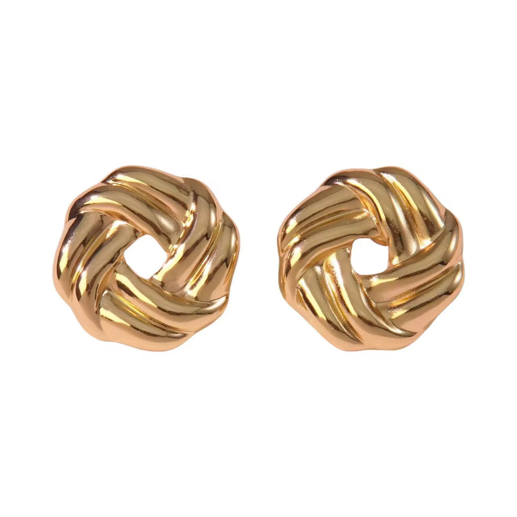 Twisted Gold Knot Earring