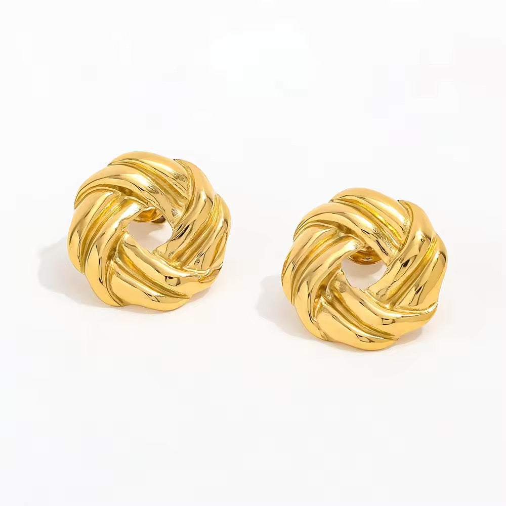 Twisted Gold Knot Earring