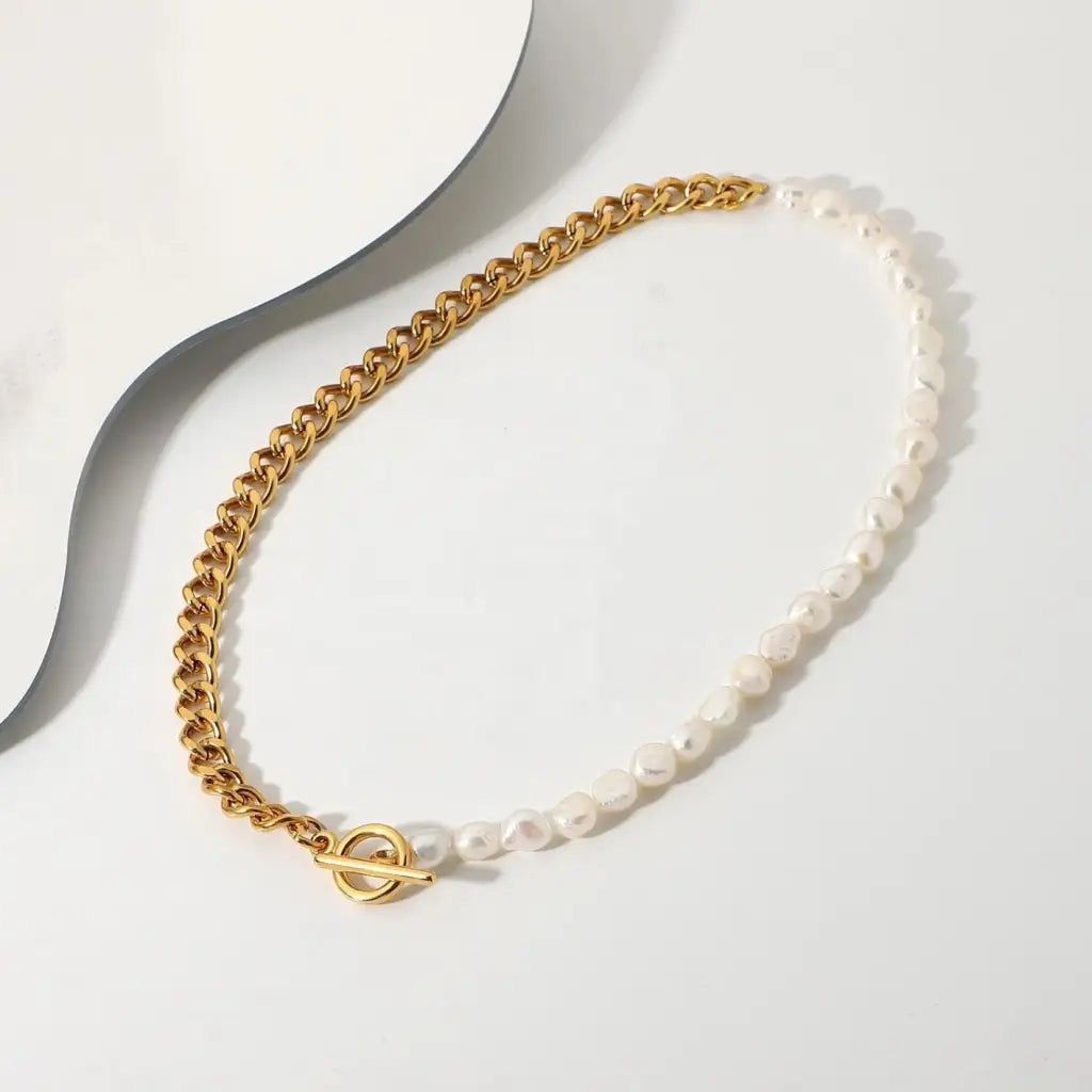 Code Half Pearl Necklace
